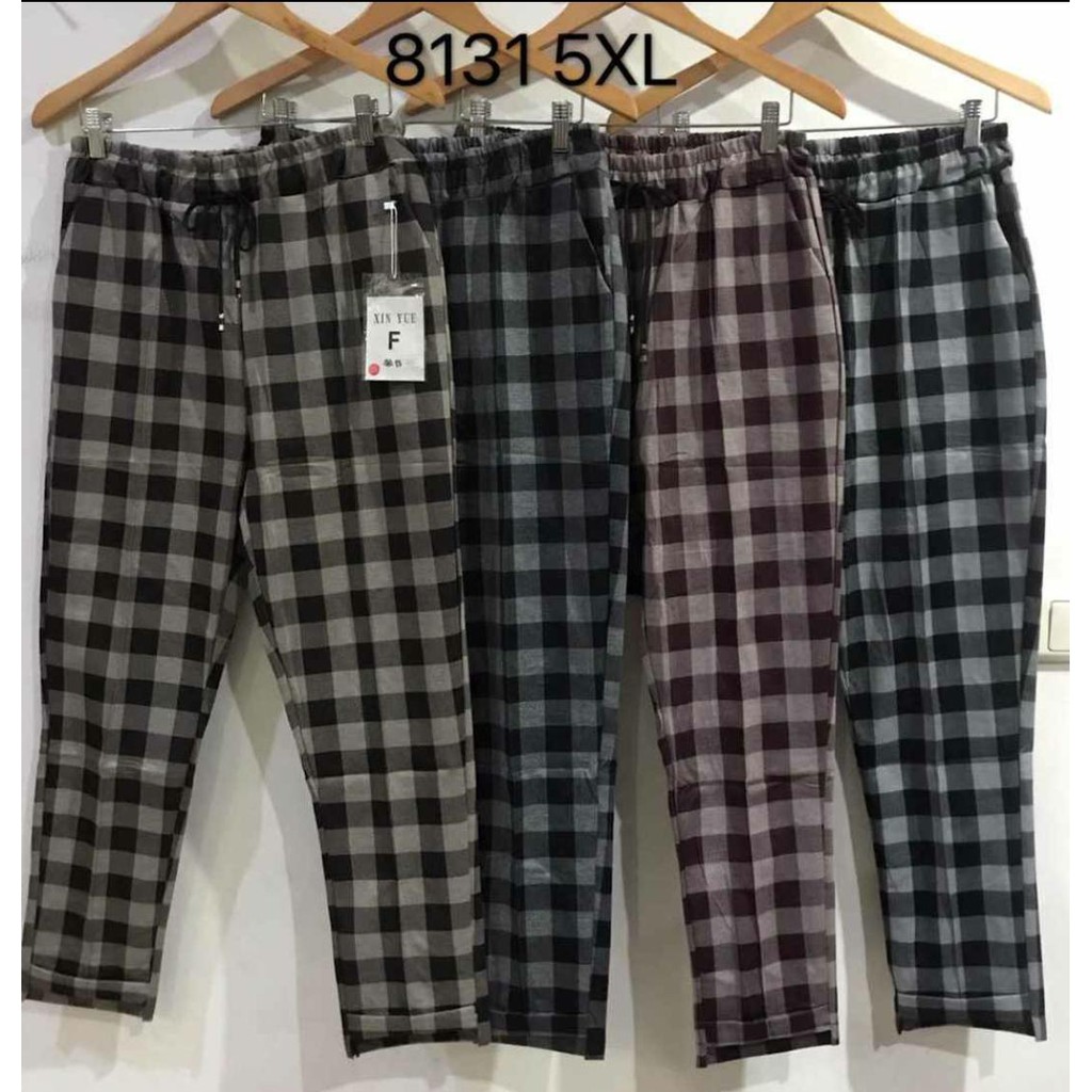 8131 Fit to 5XL Celana Panjang Jumbo Kotak Import Wanita / Celana Big Size Wanita XIN YUE
