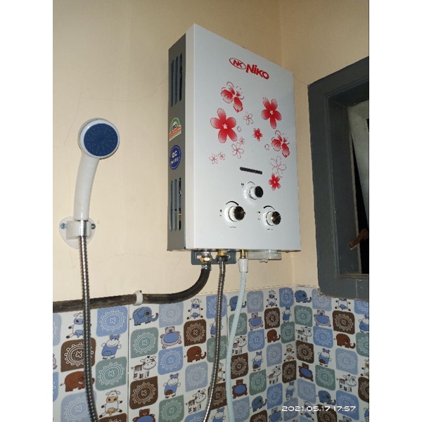water heater niko paket lengkap ( siap pakai)