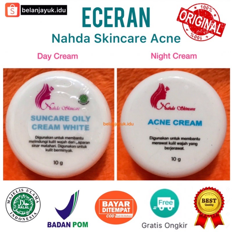 Eceran Nahda Skincare Acne (Night cream acne / Day cream acne)