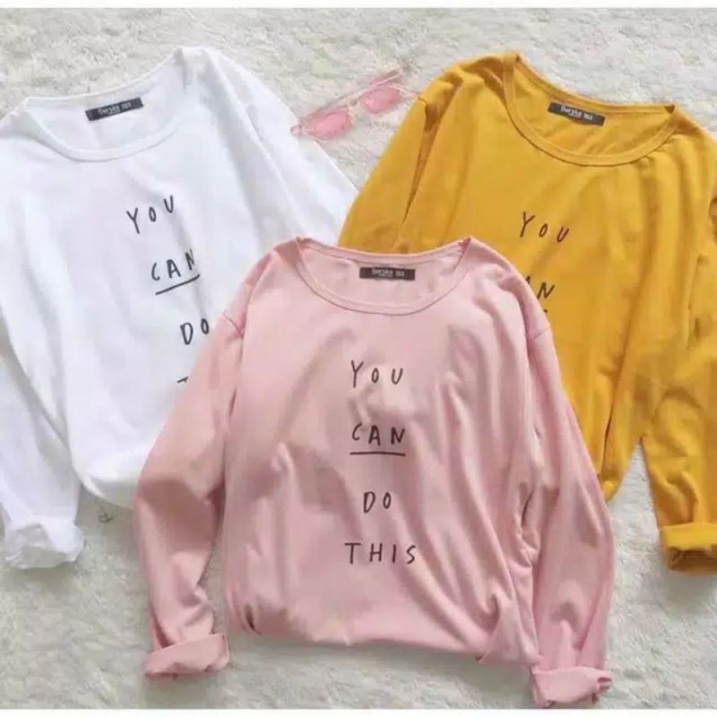 Arifirn Longsleeve You Can Do This - Baju Wanita Murah