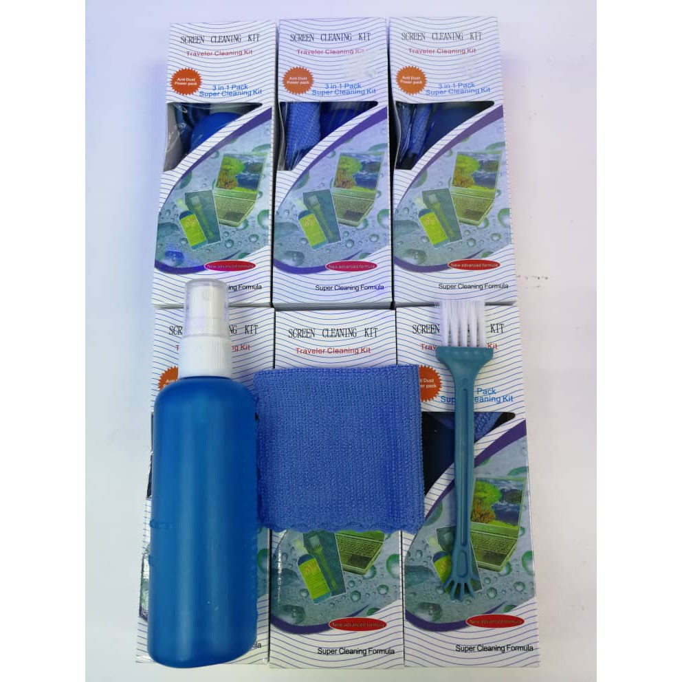 3 in 1 Pack Screen Cleaning Cleaner Kit For Laptops Tablet Tv Lcd Monitor