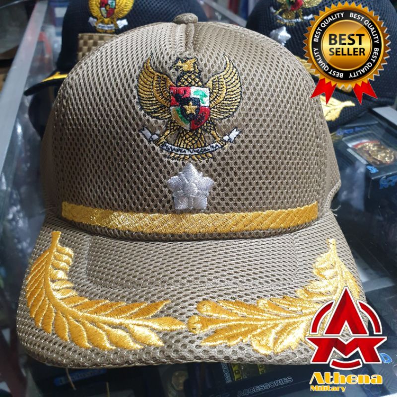 Topi jaring lurah/ kades hitam Free Bordir nama dan kades daerah