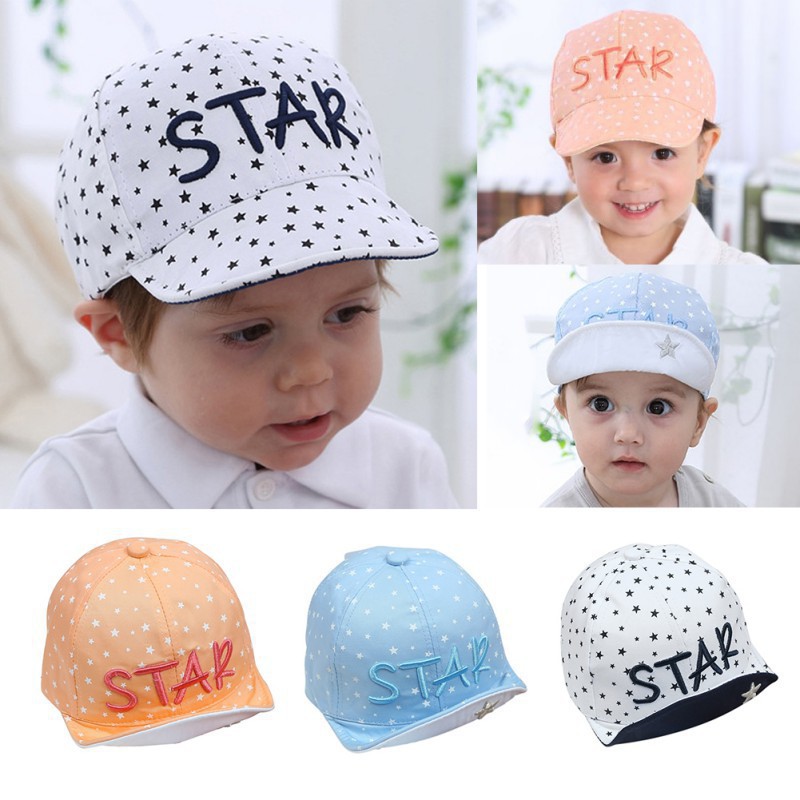 Topi Baseball Anak Laki Laki  - Perempuan Star Impor Import  - Topi Anak Perempuan Bintang PINK PEACH - Topi Anak STAR - Topi Anak Bayi Balita Premium Quality