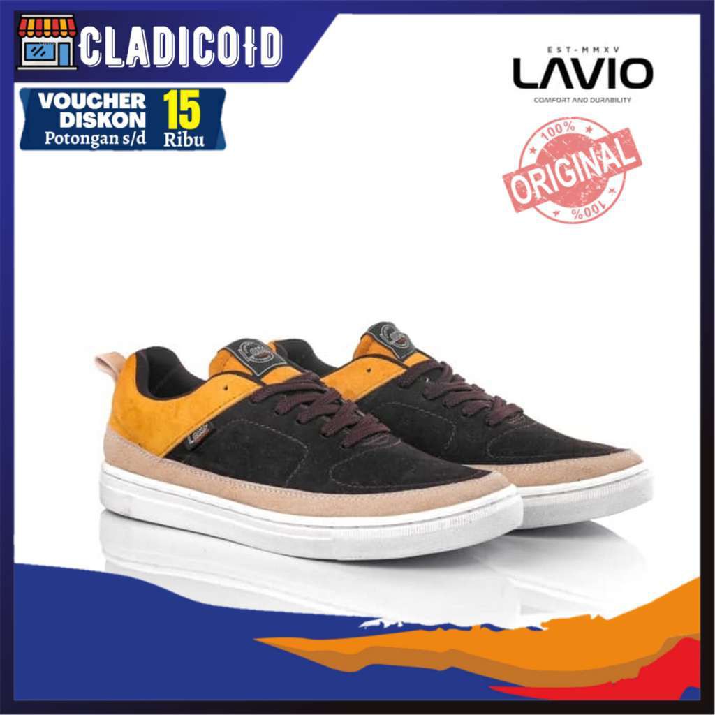 SEPATU SNEAKERS PRIA ORIGINAL BAHAN KULIT ASLI PREMIUM, SNEAKERS KEREN, SEKOLAH, KULIAH LAVIO VALLEY