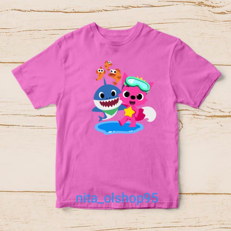 baju pinkfong babyshark kaos anak