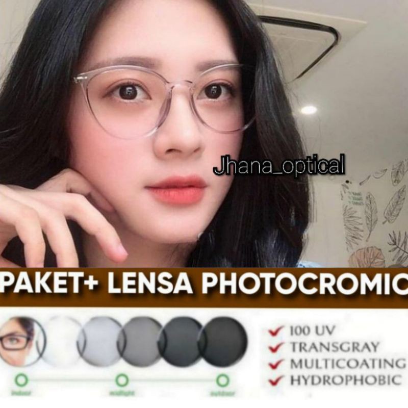 Frame+lensa minus Antiradiasi|Kacamata Photocromic minus Antiradiasi