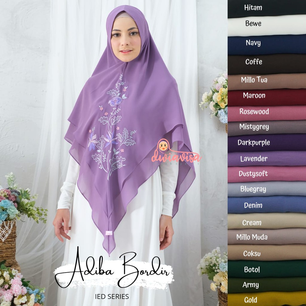 Khimar Adiba bordir by dwiavisa hijab syari bordir ceruti babydoll