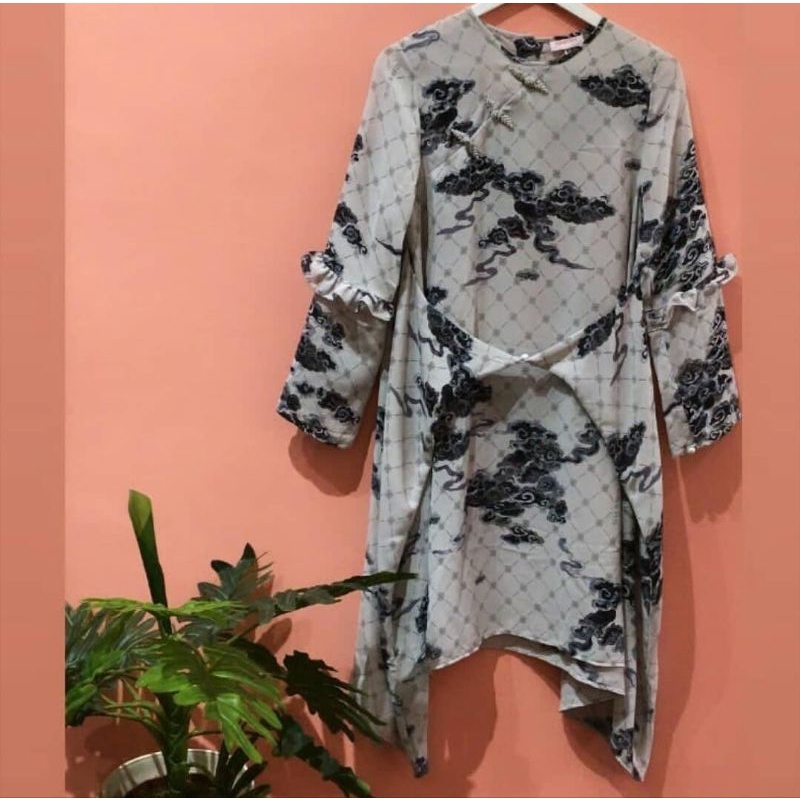 genji tunik grey ria miranda preloved like new