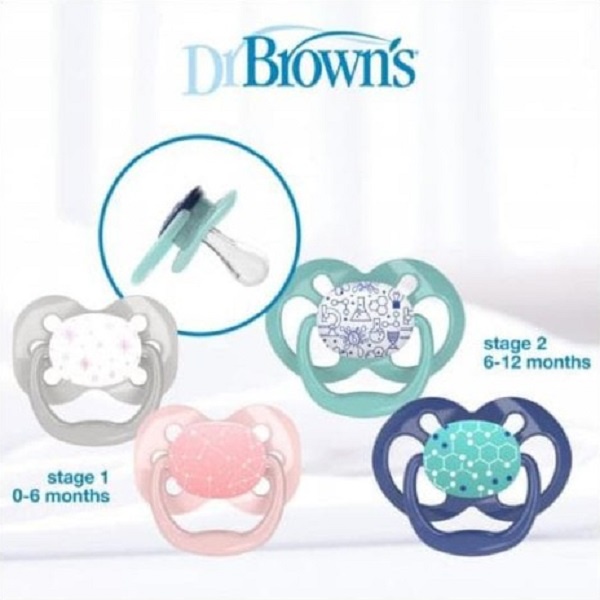 Empeng Dr Browns Advantage Pacifier Stage 1 (0-6bulan) dan Stage 2 (6-18bulan)