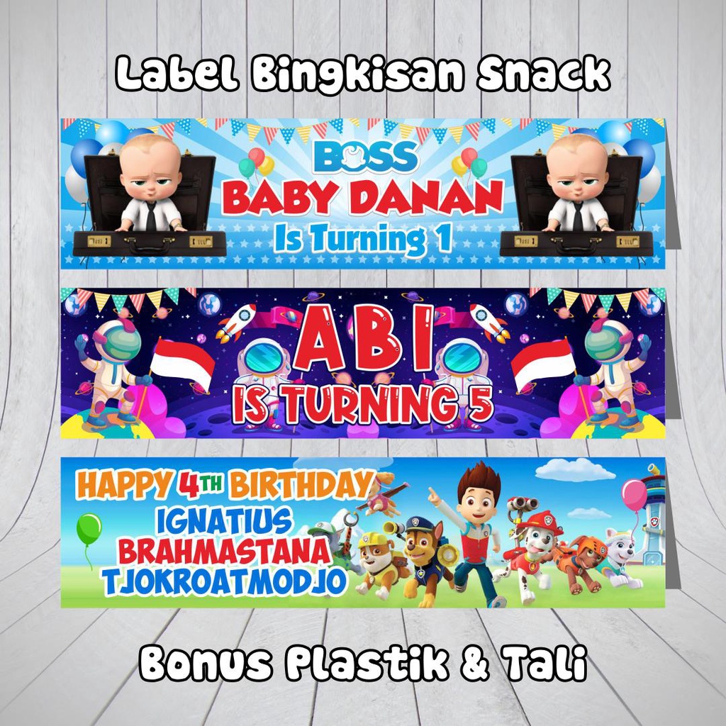 

Label Packing Bingkisan Bonus Plastik Tali