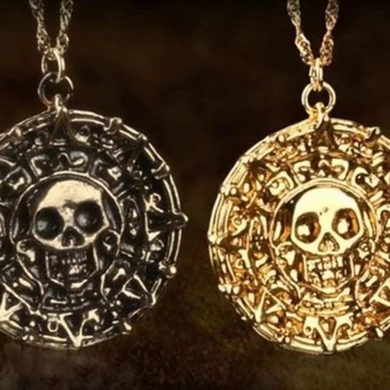 Viking tengkorak liontin kalung pria / aksesoris perhiasan