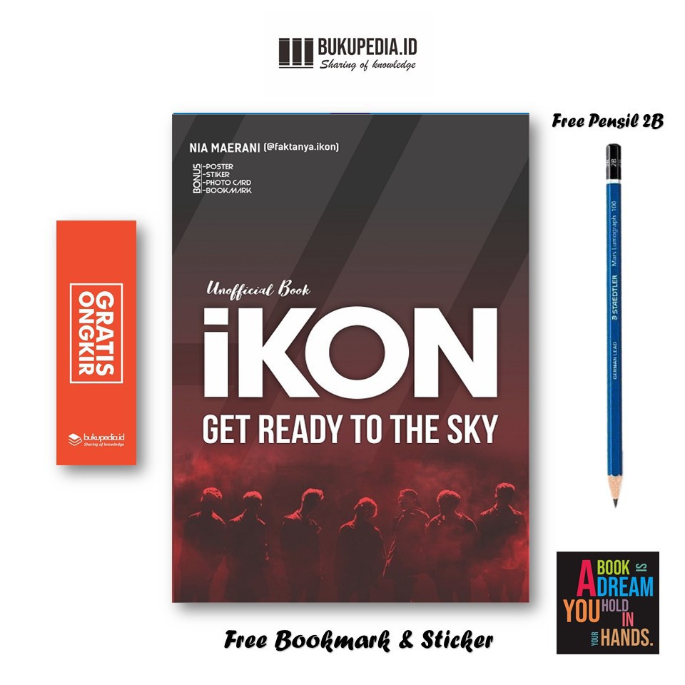 

BUKU IKON – GET READY TO THE SKY -ARIAMEDIA- (BONUS PENSIL 2B, STIKER, BOOKMARK)