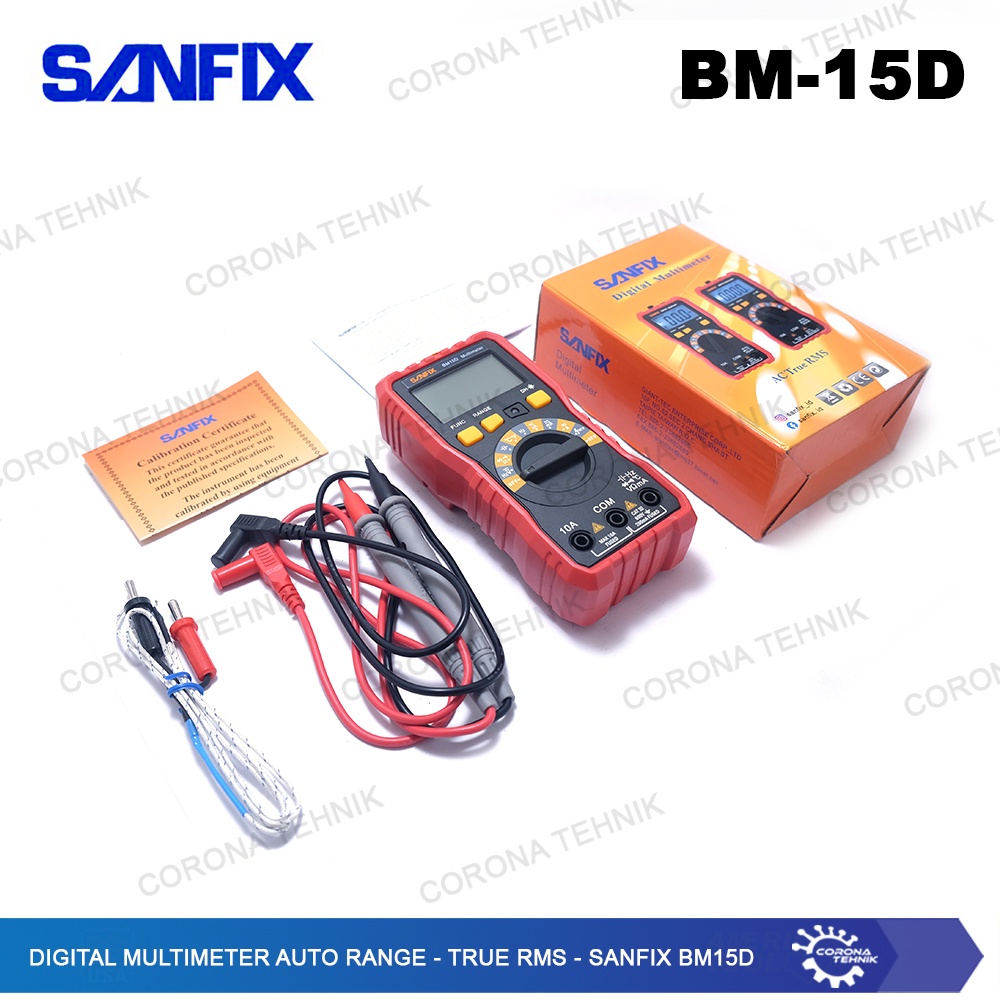 Sanfix BM15D - Digital Multimeter Auto Range + Thermometer - True RMS