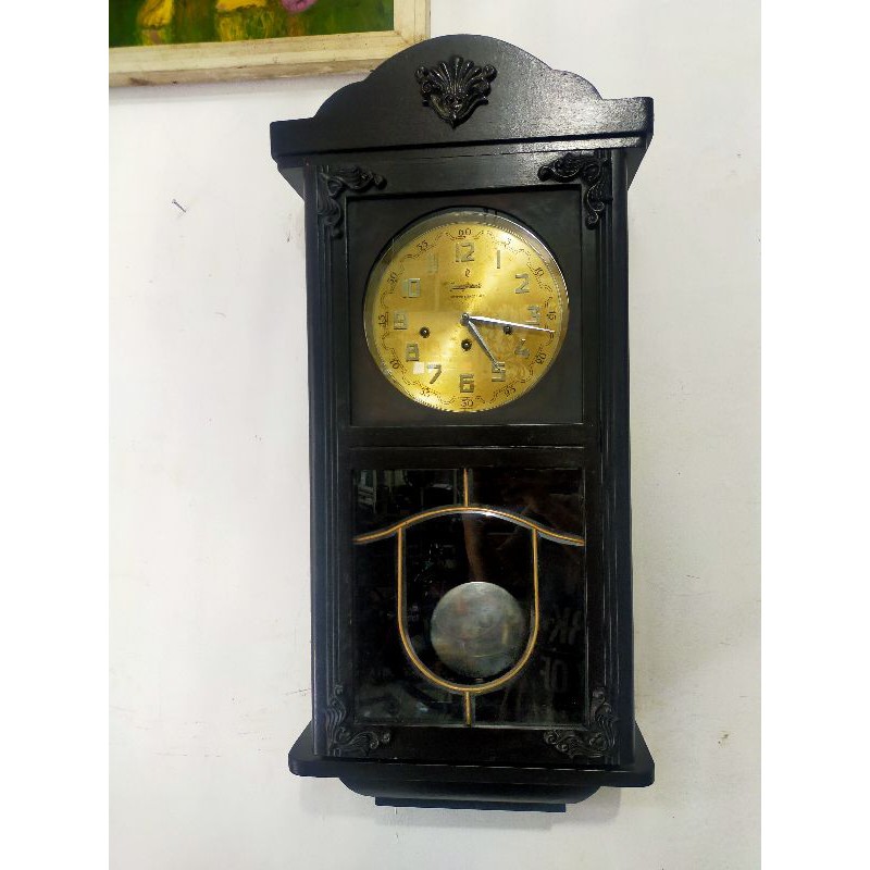 Jam bandul junghans jumbo tua kuno unik antik not mauthe kienzle fiag