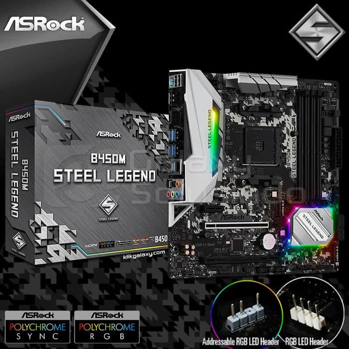 Asrock B450M Steel Legend  AM4  B450  DDR4  Motherboard AMD