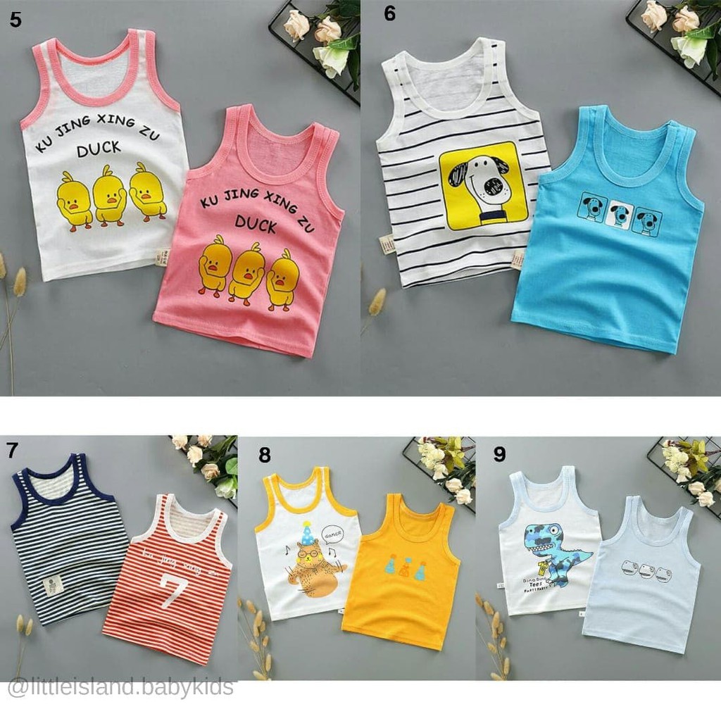 LID9097 - Setelan pendek anak bayi karakter lucu bahan katun / Kaos anak bayi lucu