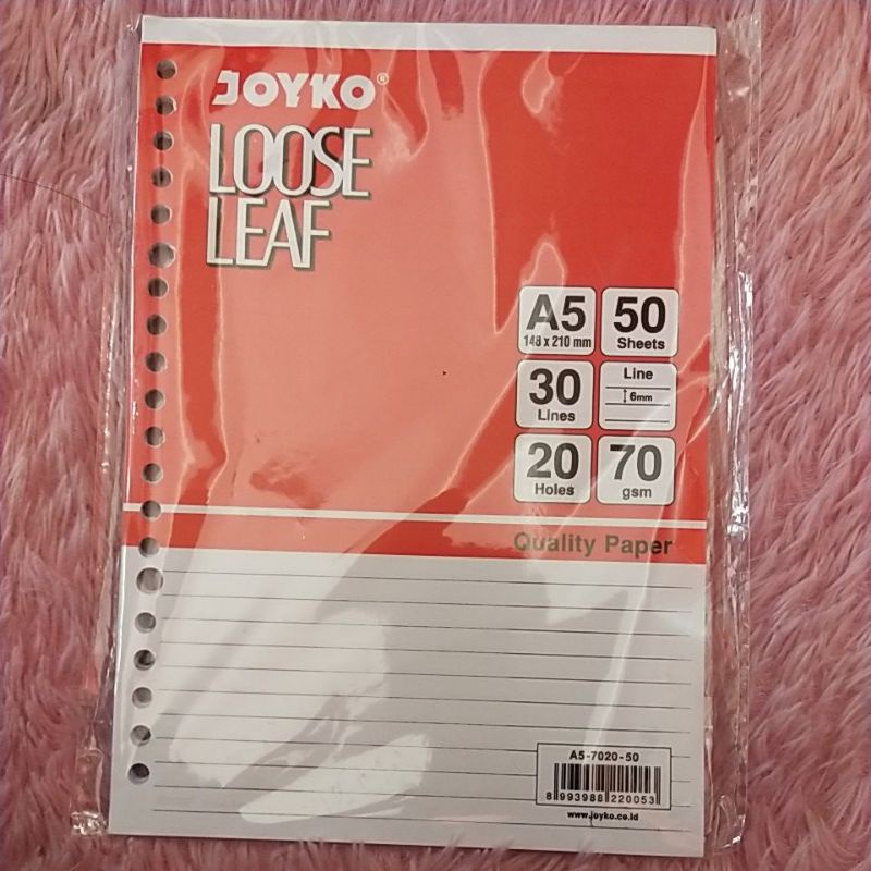 

loose leaf A5 Joyko 50 lembar