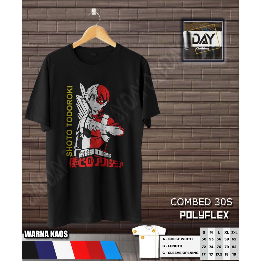 Kaos Pria Shoto Todoroki  anime Distro murah abg