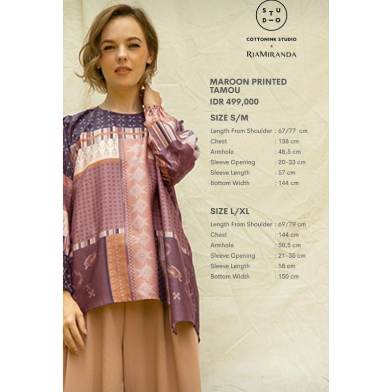 Prana Cottonink x RiaMiranda - Maroon Printed Tamou S/M