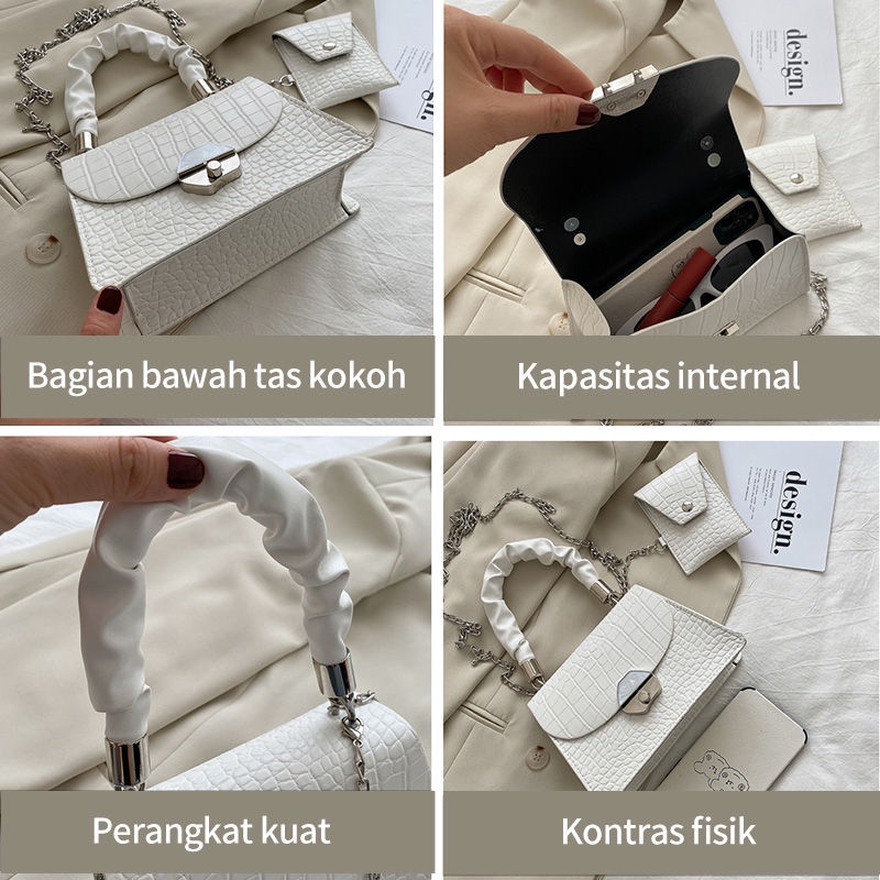 Tas Selempang Rantai Sling Hand Bag Bahu Fashion Wanita Cewek Perempuan Import Korea Murah / Tas Slempang Tangan Handbag Wanita Cewek Perempuan Import Korea Murah