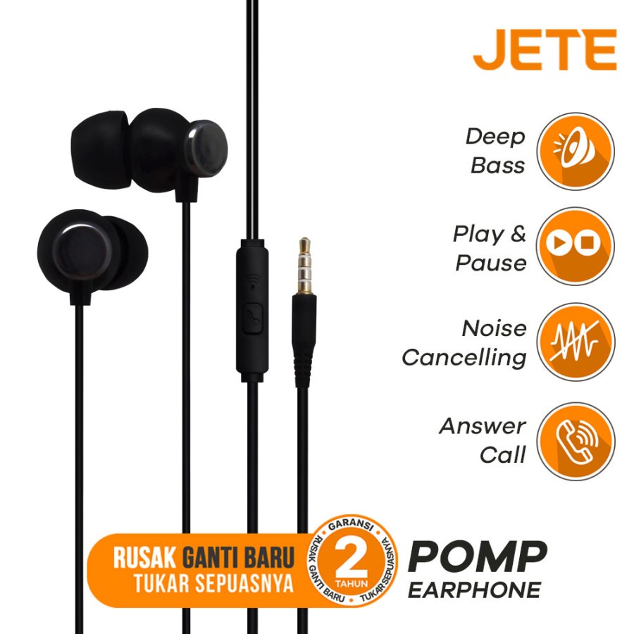 Earphone | Headset Bass I Handsfree JETE Pomp - Garansi Resmi 2 Tahun