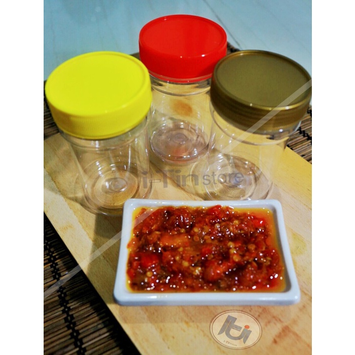 

sambal-aneka- botol sambal plastik pet jar 150ml - putih -aneka-sambal.