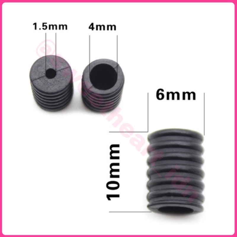 Stopper tali masker silikon 100 PCS Stopper Gepeng Spiral Hitam Putih Bening