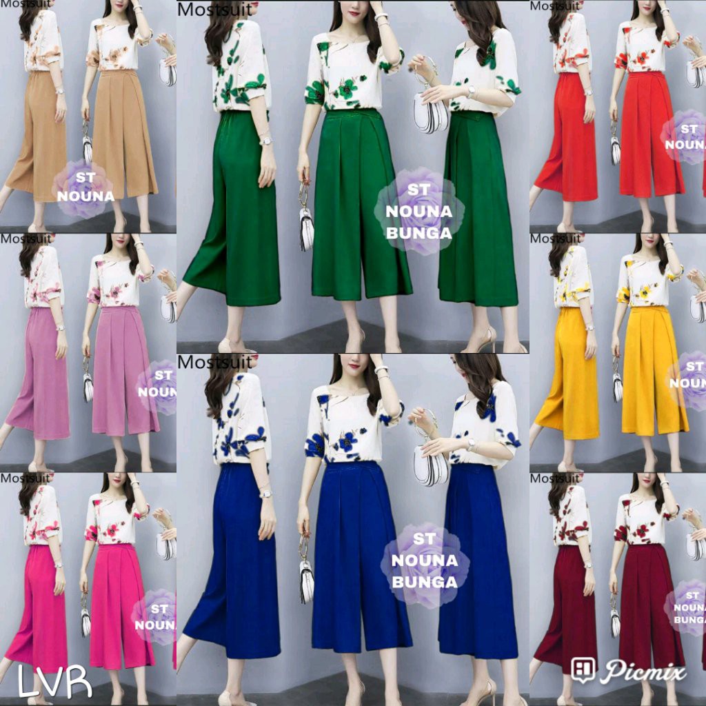 COD ✔ KMB -ST NOUNA BUNGA / STELAN WANITA MURAH / BAJU KEKINIAN / FASHION TERLARIS / BLOUSE MURAH
