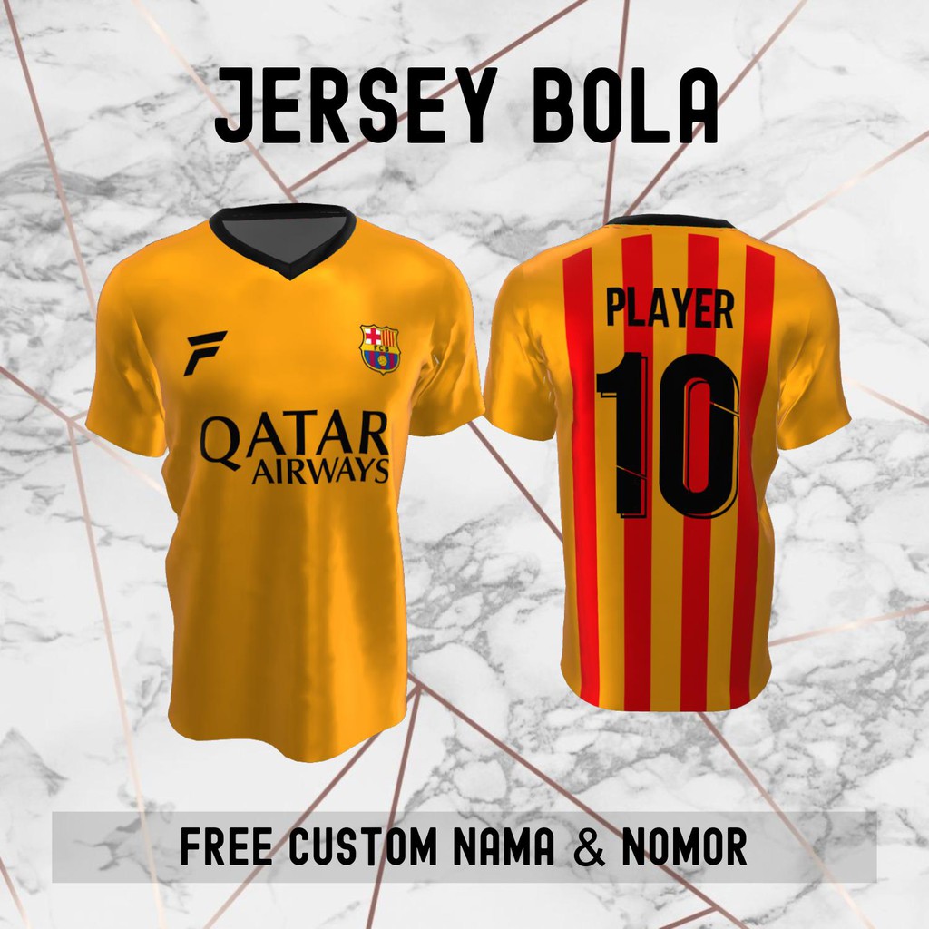 Jersey Barcelona Klub Bola Baju Kaos Custom Nama dan Nomor Punggung - 93