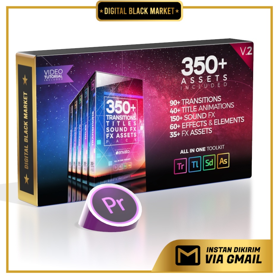 350 Pack Transitions Titles Sound FX - Premiere Pro Project Files