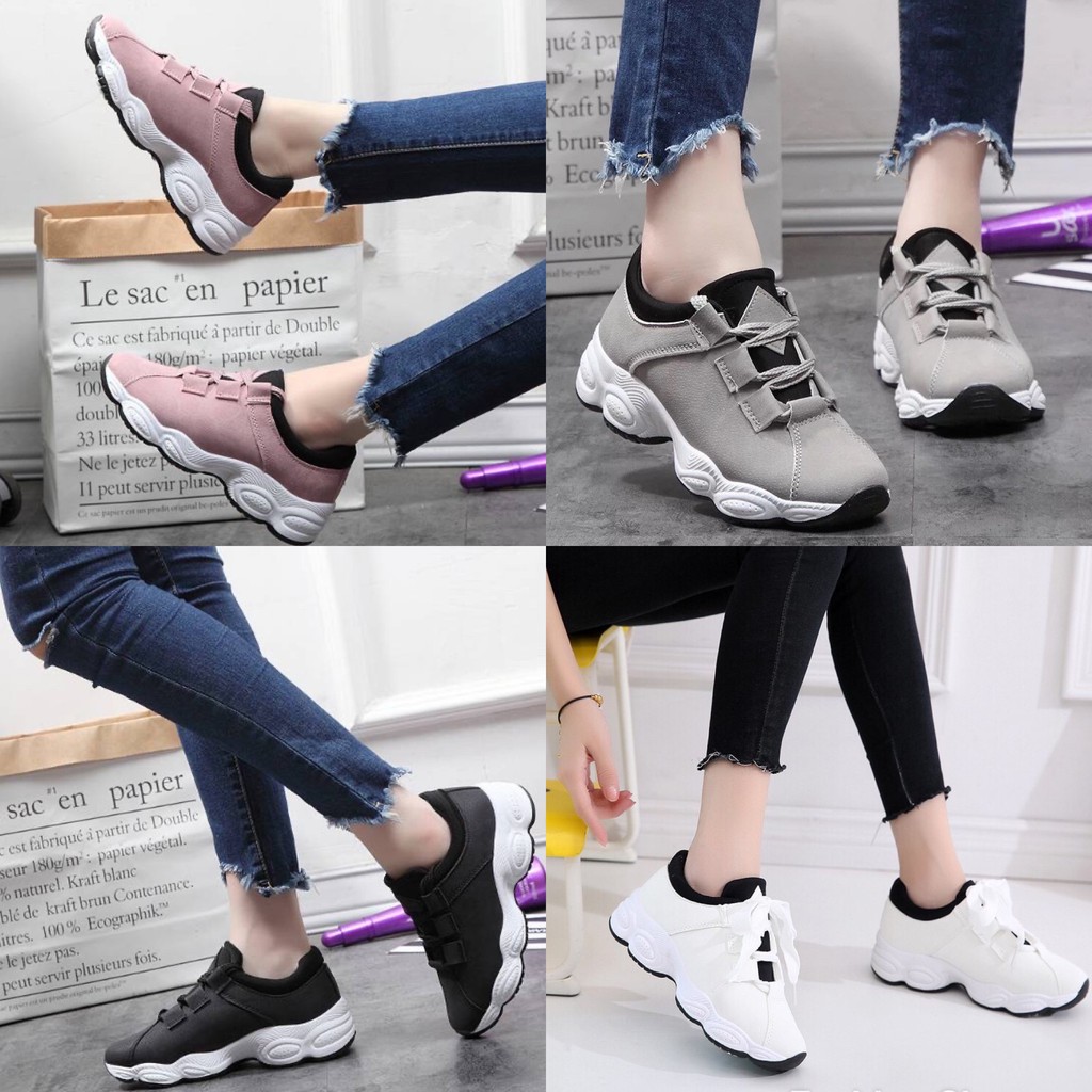 ( BAYAR DI TEMPAT / COD ) Sepatuwanita sepatuimport sepatukorea sepatuterlaris sneakers sepatusport