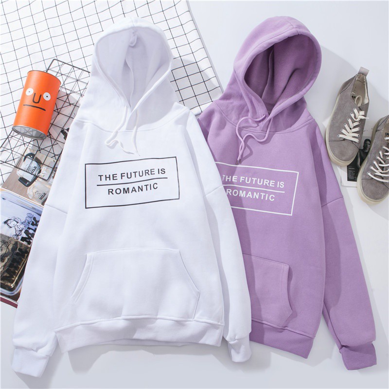 FenishaStore Sweater Hoodie Jumper Wanita The Future is Romantic