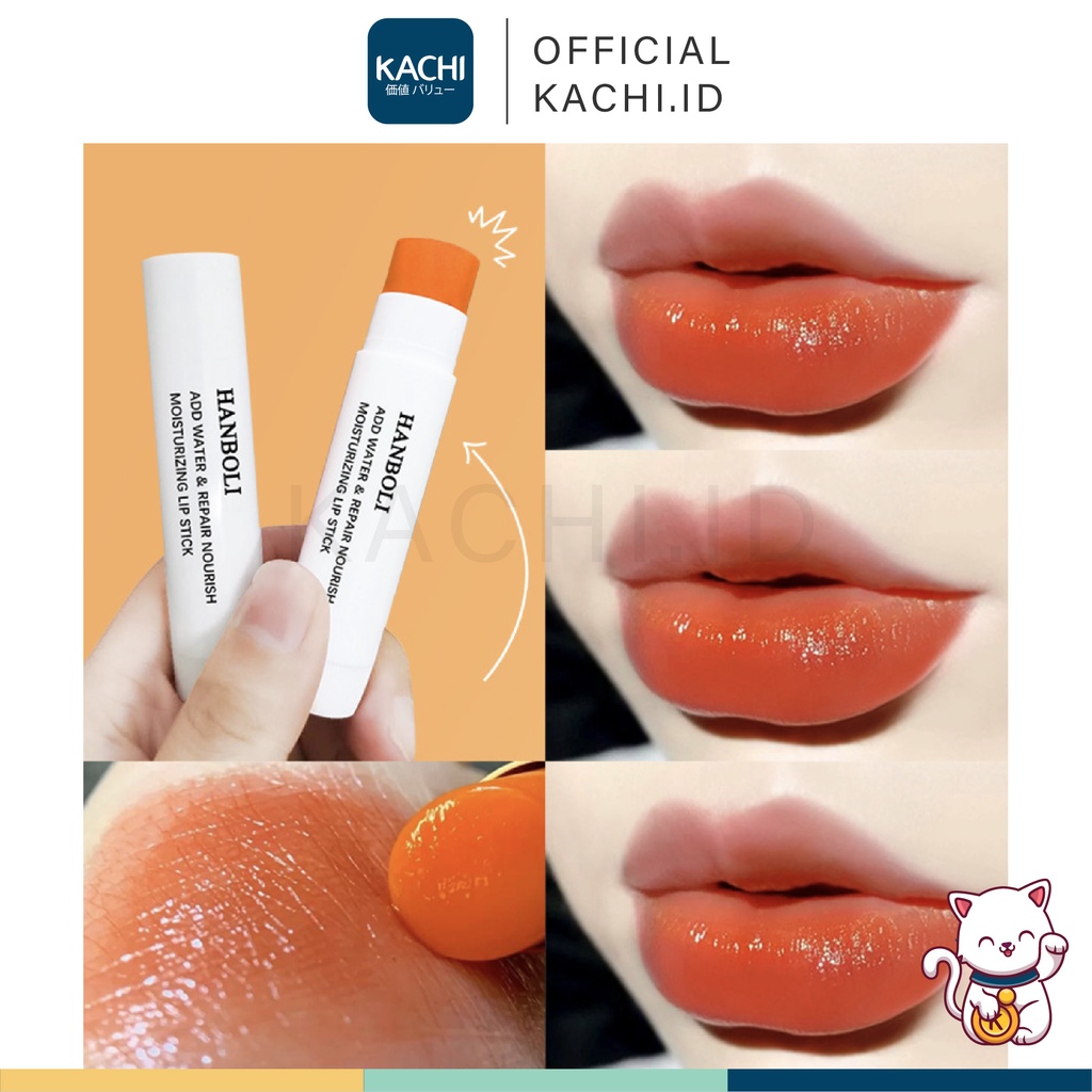 KACHI - HANBOLI Orange Red Lip Balm Moisturising Repair Nourish Lipstik Rubah Warna XX021