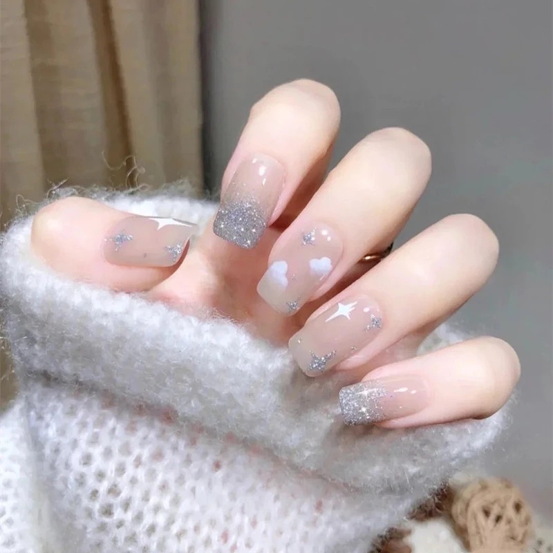 Stiker Kuku 3D Motif Awan Bintang Dengan Perekat Untuk Nail Art