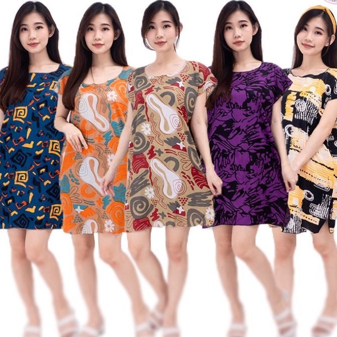 Daster midi motif random grosir termurah