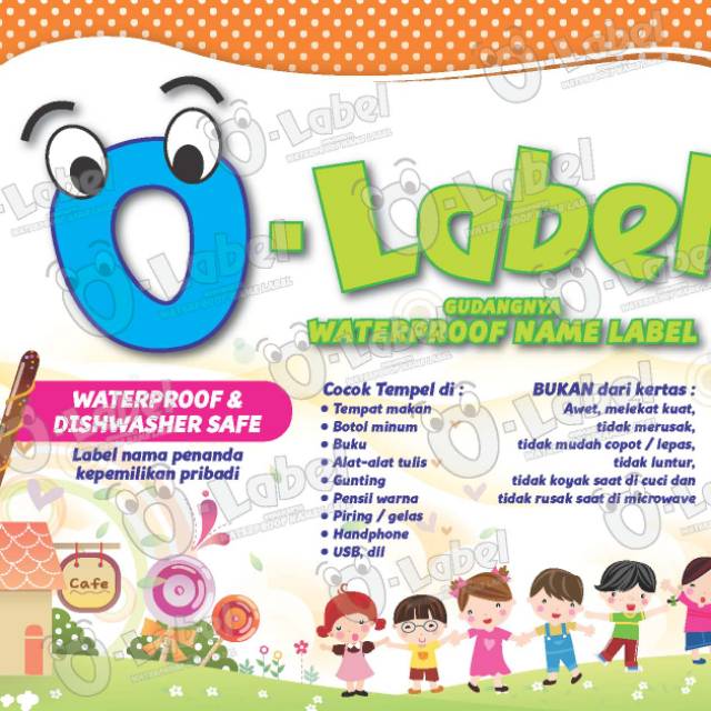 

Stiker nama waterproof