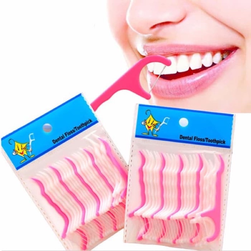 1234OS - Pembersih Sela Gigi / Dental Floss isi kurang lebih 25 Pcs