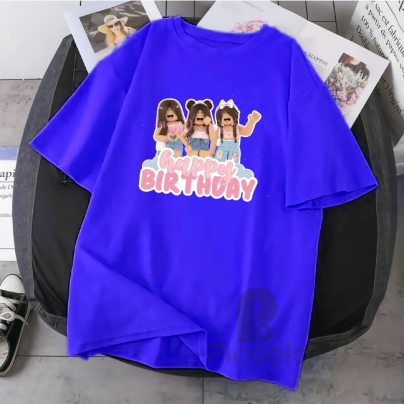 baju kaos anak anak roblox gril/kado ulang tahun (free nama anak)