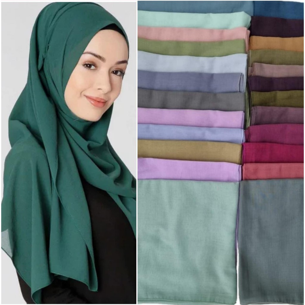 Hijab Segiempat Cotton Voile / Scarf Fashion / Kerudung Wanita / Hijab