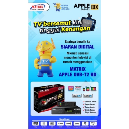 set top box DVB T2 matrix apple HD new bisa youtube