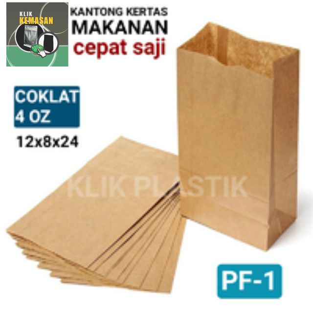 

KANTONG KERTAS MAKANAN 4OZ COKLAT KECIL/PAPER BAG PAPERBAG TAS KERTAS