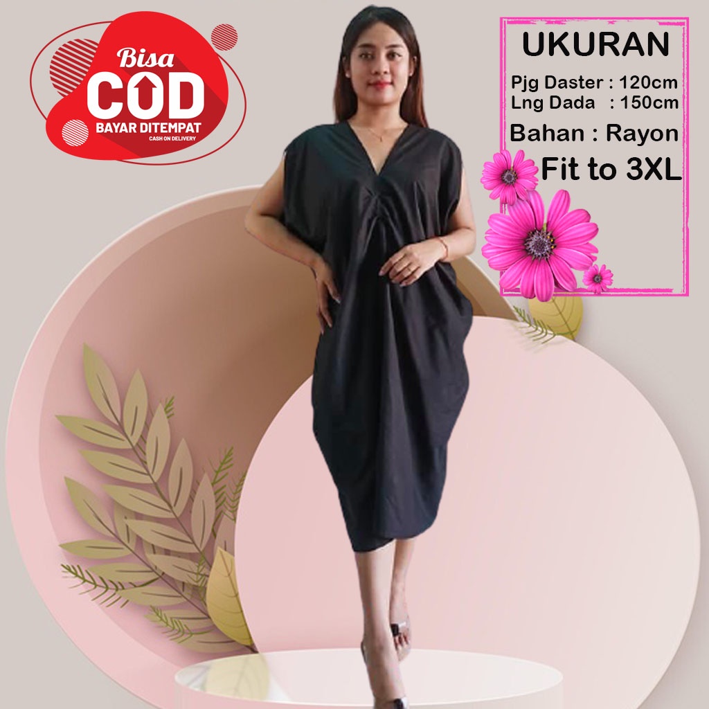 Dress Jumbo ld 140 Premium Muslim Terbaru 2021 Dress Kaftan Wanita Murah Kekinian Viola Polos