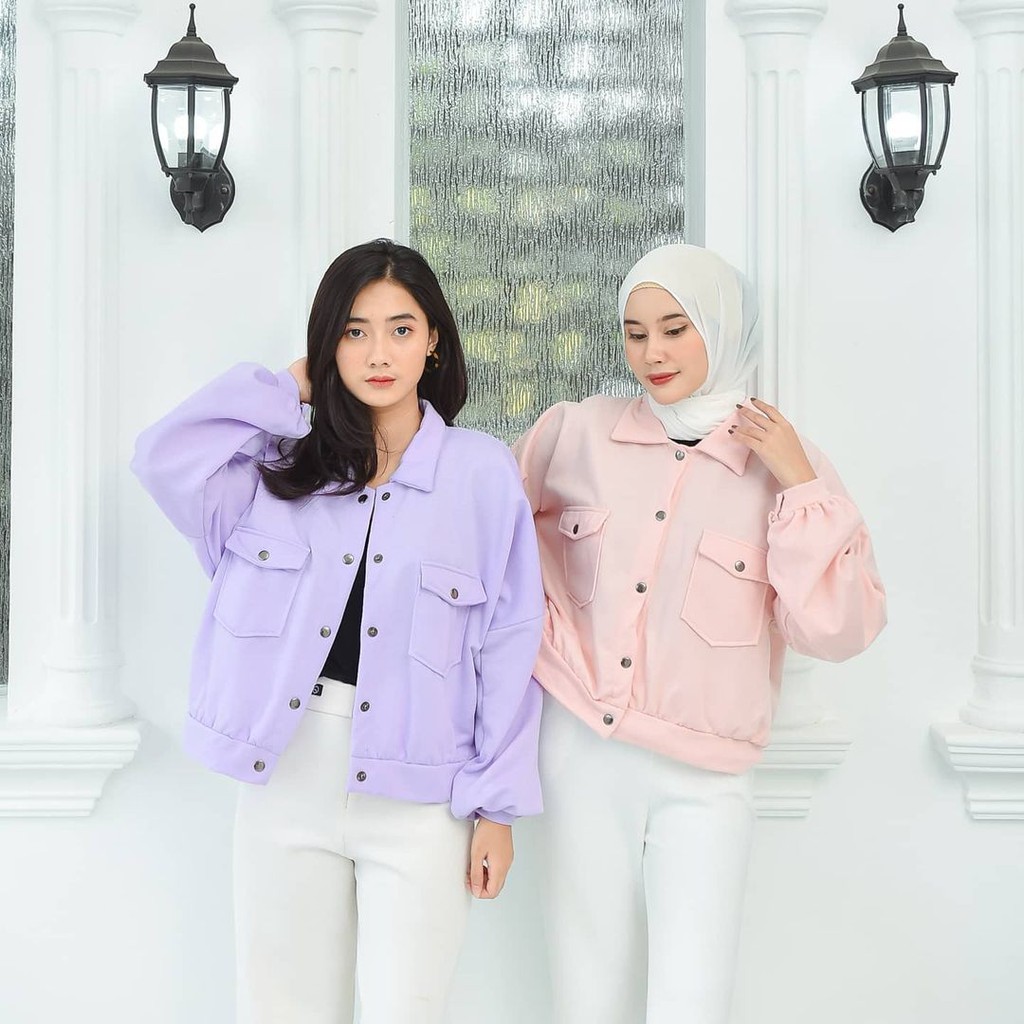 Nilo button jacket | jaket wanita | outer wanita murah | jaket wanita murah