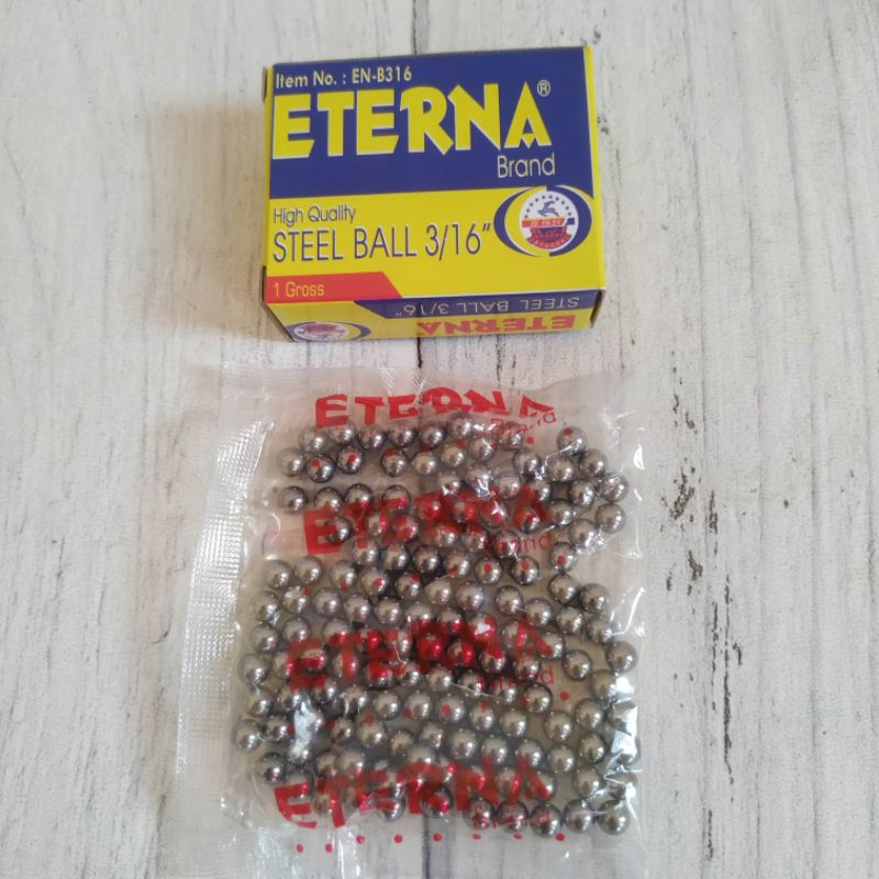 Gotri / Laher / Pelor / Steel Ball 3/16 inch (4.76mm) hub depan sepeda. ETERNA