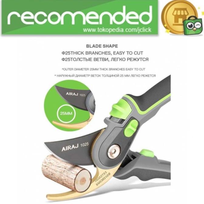 

Murah Laris Gunting Taman Ranting Tumbuhan Pruning Shear Scissors - 1025 - Silver