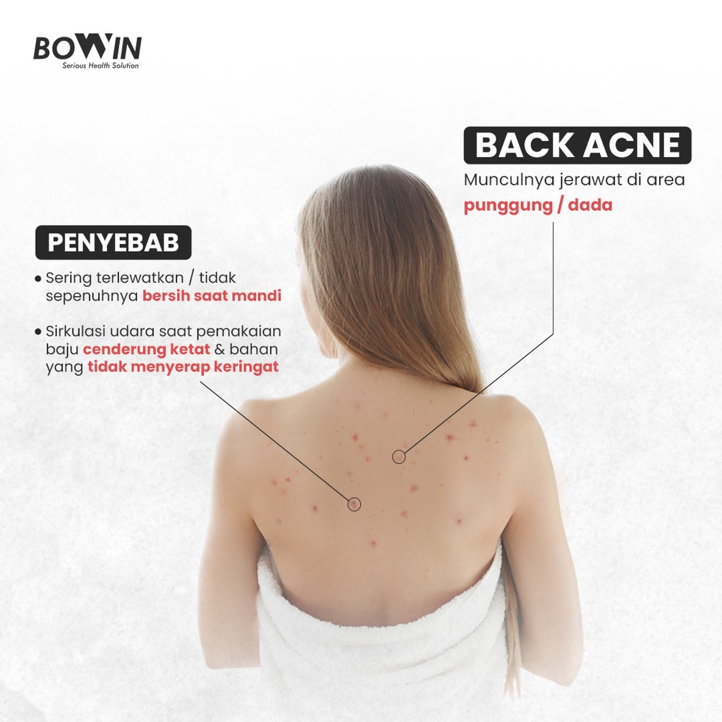 Bowin Back &amp; Chest Acne Spray - Maskne (Centella Asiatica&amp;Allantoin) [Jerawat Wajah, Jerawa Punggung, Jerawat Tubuh, Jerawat Dada}