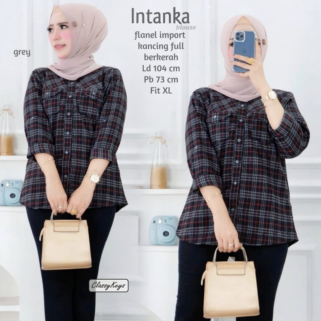 Tunik Kotak Kotak Baju Tunik Flannel Kotak Remaja Trendy Kekinian Terbaru