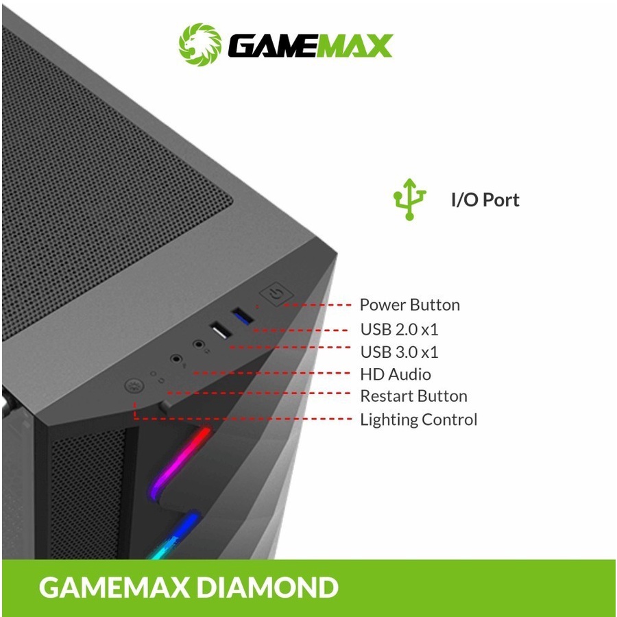 Casing Komputer Gamemax Black Diamond ATX