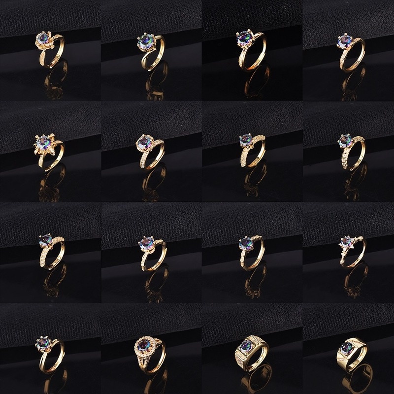 Fashion Inlaid Color Laser Diamond Ring