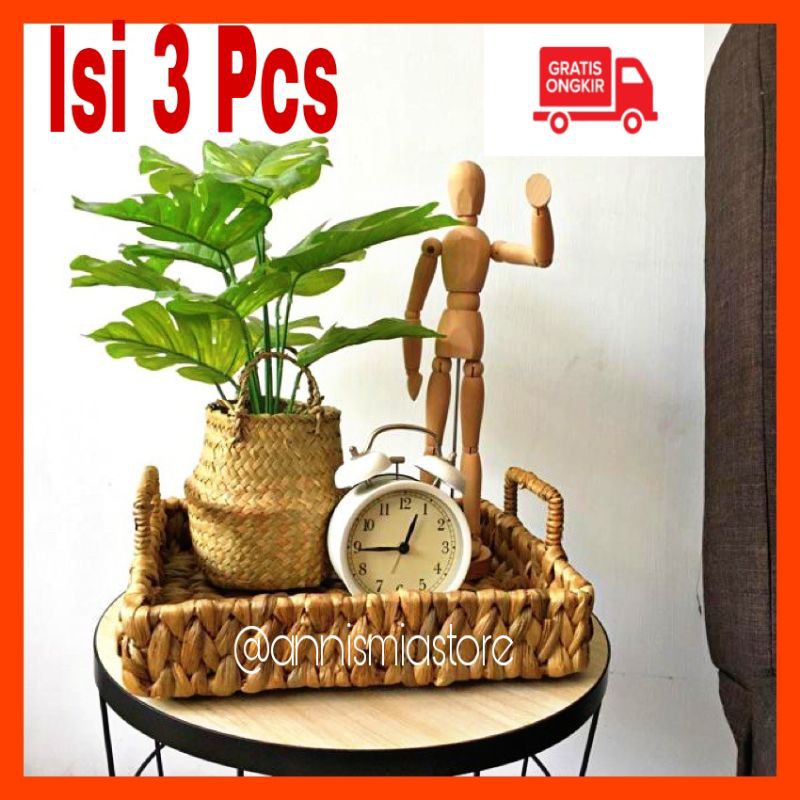 KERANJANG ENCENG GONDOK TRAY ECENG GONDOK KERANJANG ANYAMAN NAMPAN ECENG GONDOK